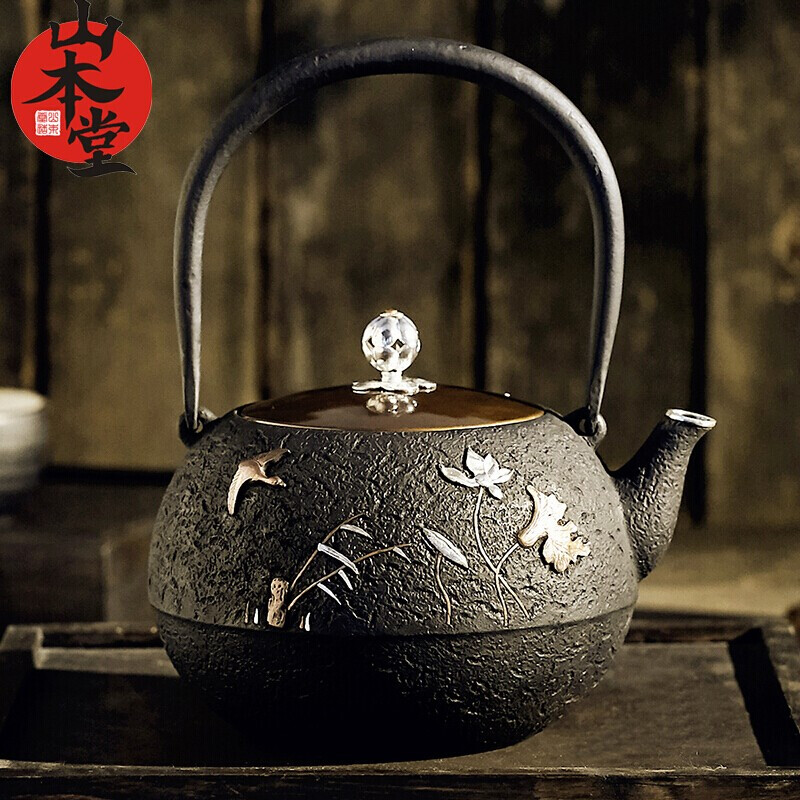 山本堂铁壶原装砂铁手工日本进口铁壶关西京都铁瓶铁器生铁砂铸南部