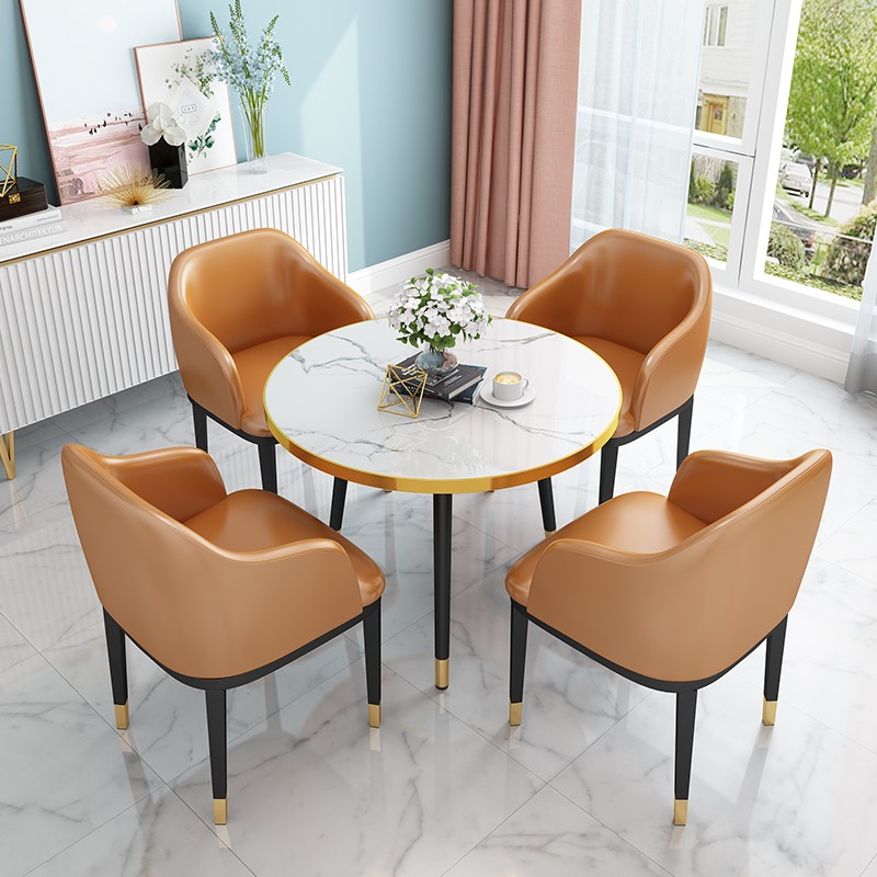 宴安福轻奢洽谈桌椅组合休闲桌椅套装小圆桌办公室阳台休闲接待店铺会