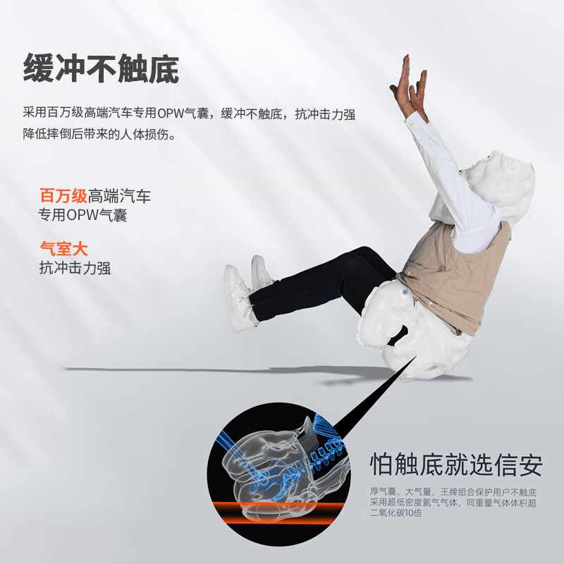 信安智囊防摔气囊马甲老人防摔气囊服老年防跌倒神器保护送长辈 S33轻便全护款-男卡其色 L