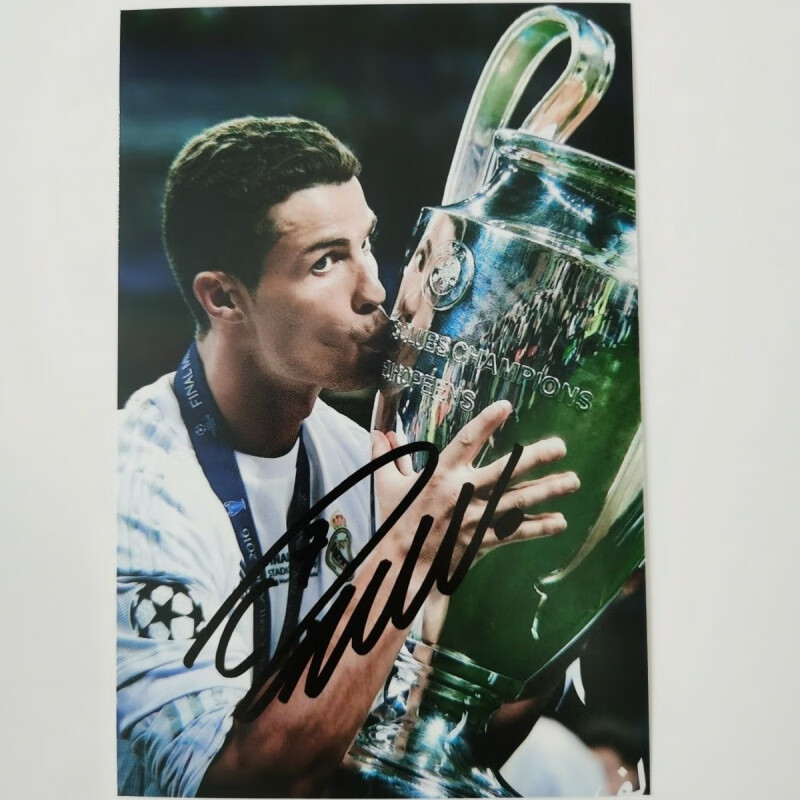 世界杯c罗亲笔签名照 6 c罗签名照无印刷 礼物加朋友 现货 1 6寸 保护