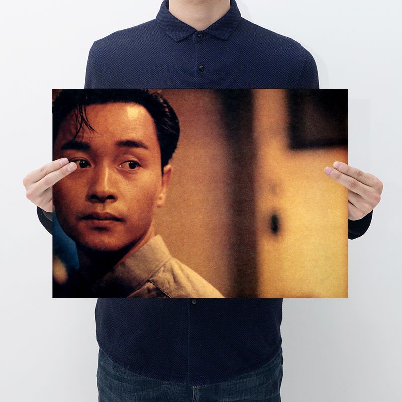 鸣朗 张国荣海报香港明星歌星海报怀念哥哥复古牛皮纸海报 酒吧咖啡馆