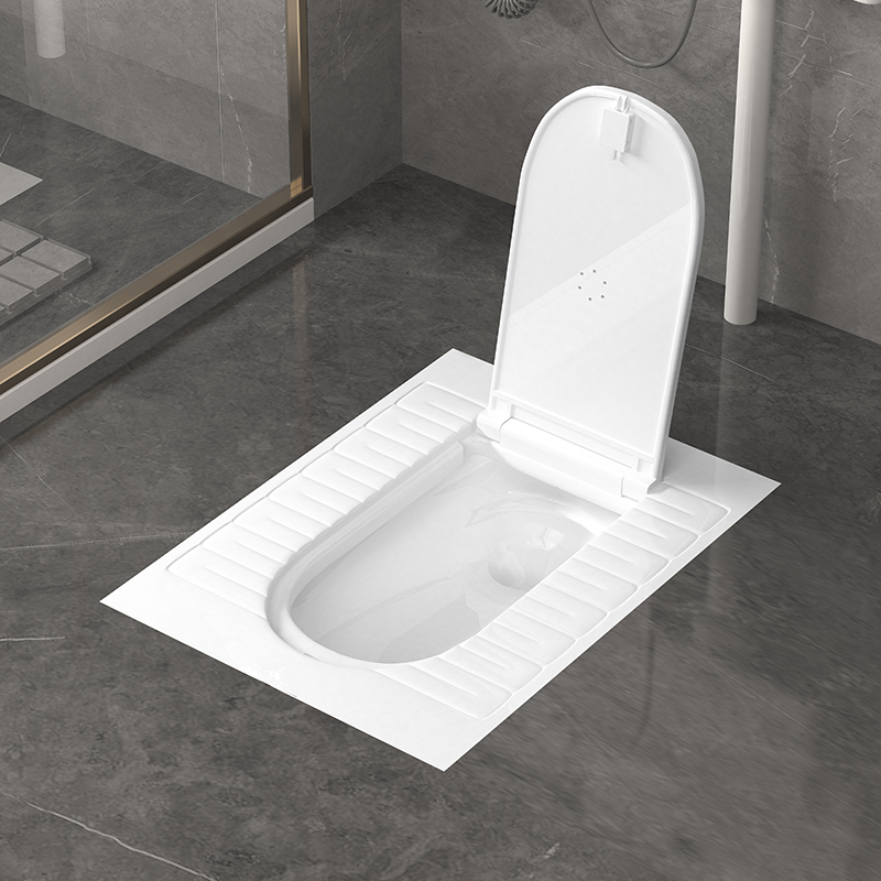 罗越家用酒店宾馆卫生间黑色陶瓷蹲便器感应水箱厕所卫生间便池蹲坑