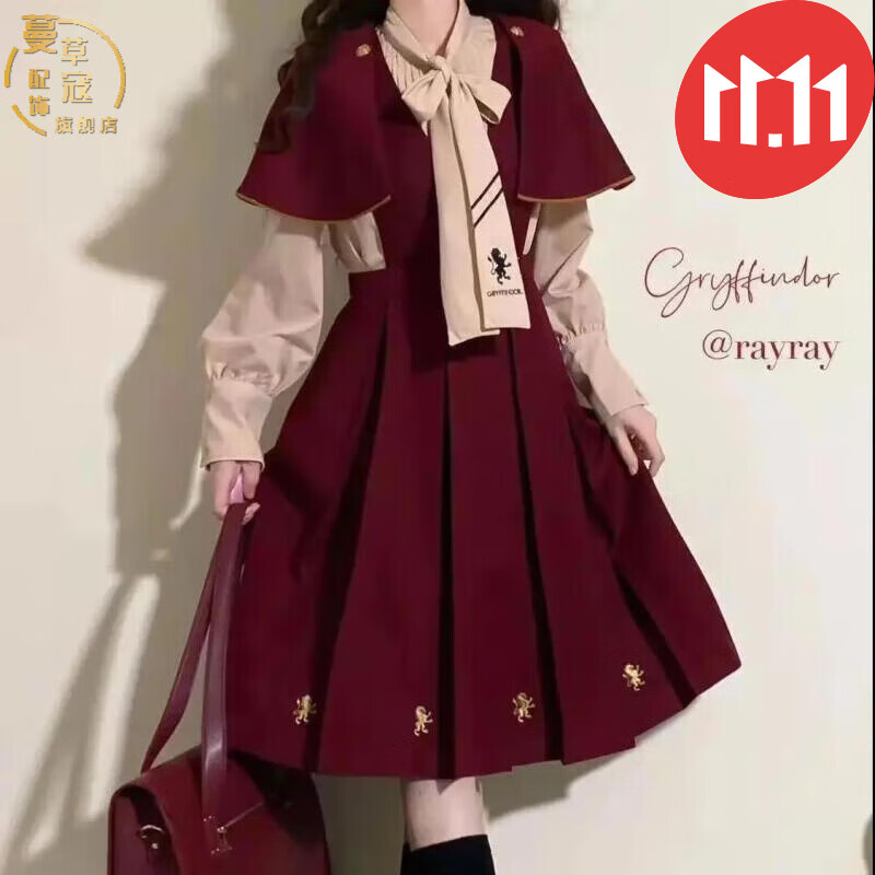 水手服连衣裙秋季套装女学生韩版宽松日系斗篷披肩+领结衬衫+背带连衣裙三件套 披肩+衬衫+背带裙_套装 L怎么样,好用不?