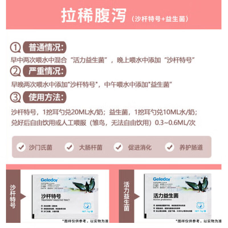 格莱德（Geledor）鹦鹉鸟用药看病感冒玄凤拉肚子拉稀驱虫肝精电解质益生菌常用鸟药 拉稀腹泻（两件套）怎么样,好用不?