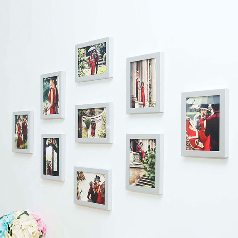 客厅装饰画免打孔挂墙相框7寸照片墙组合儿童相片沙发