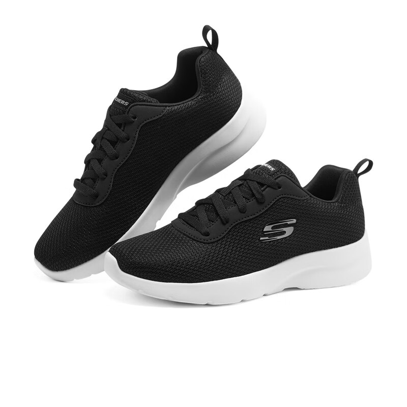 斯凯奇(Skechers)夏季男女鞋跑步鞋旅游鞋运动妈妈潮流时尚舒适健步鞋子 149690-BKW 黑色/白色 37