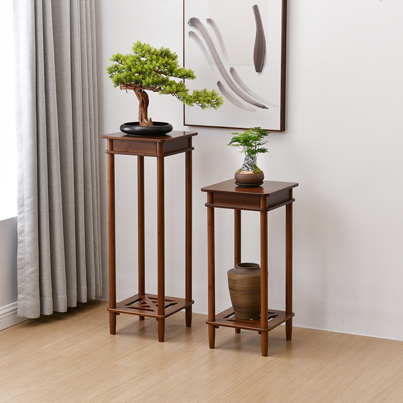 竹艺匠花架楠竹花架子盆景架阳台花架多层多肉花几中式客厅花架仿古置