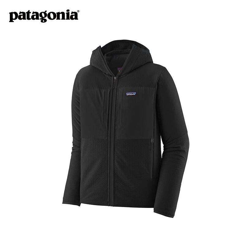 巴塔哥尼亚（Patagonia）男士R2户外防风保暖抓绒衣运动休闲连帽衫  Techface Hoody 83731 BLK L
