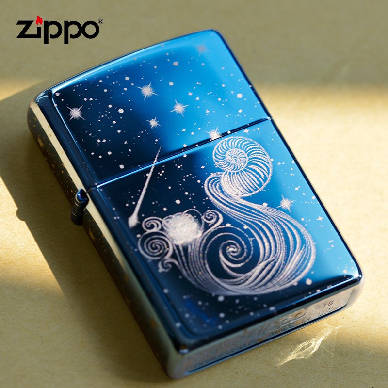 zippo打火机 zp防风煤油芝宝 十二星座冰面火机 水瓶座
