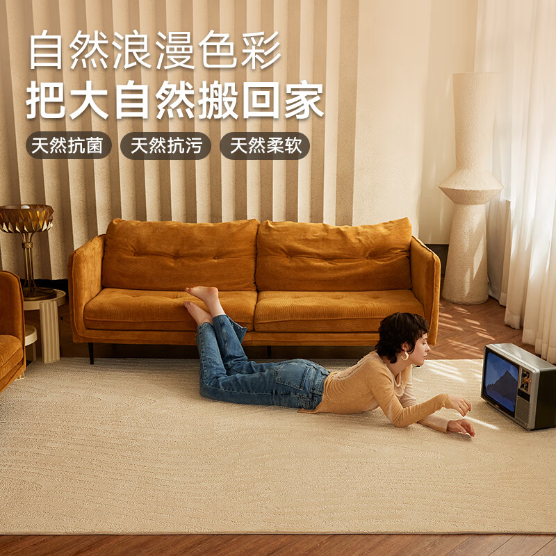 大江大宅标配大地毯客厅高级感免洗可擦轻奢海藻丝沙发地毯卧室大面积 摩洛哥沙漠 140cm*200cm 1件