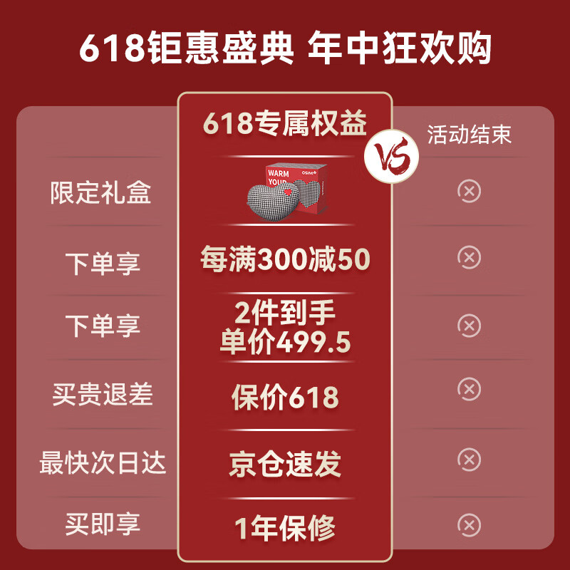 傲胜（OSIM）【限定礼盒装】无线便携腰部按摩仪器按摩抱枕全身颈椎腰椎按摩仪器OS-2213 父亲节送礼