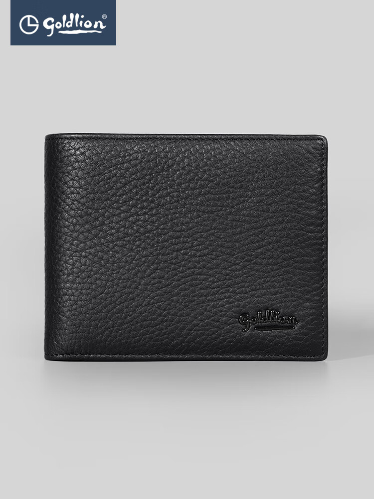 金利来钱包男士真皮休闲短款银包时尚荔枝纹年轻人横款鹿皮钱夹2024