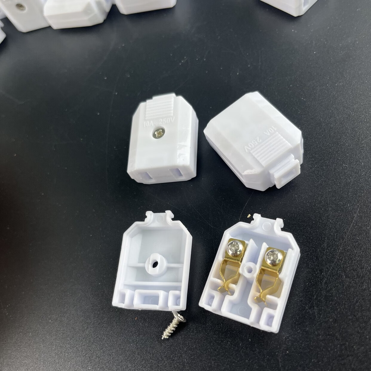 昱琅电源线公母对接两相二脚公插头不带线插座弱电监控综合线母插接头