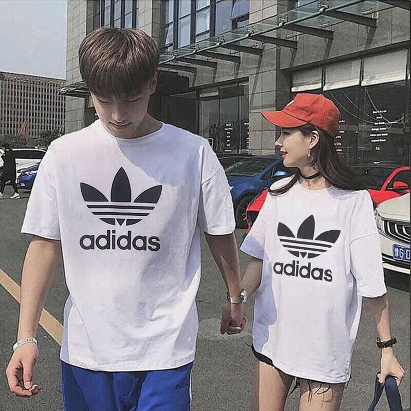 阿迪达斯 (adidas)三叶草情侣短袖夏季新款男女运动服透气宽松休闲
