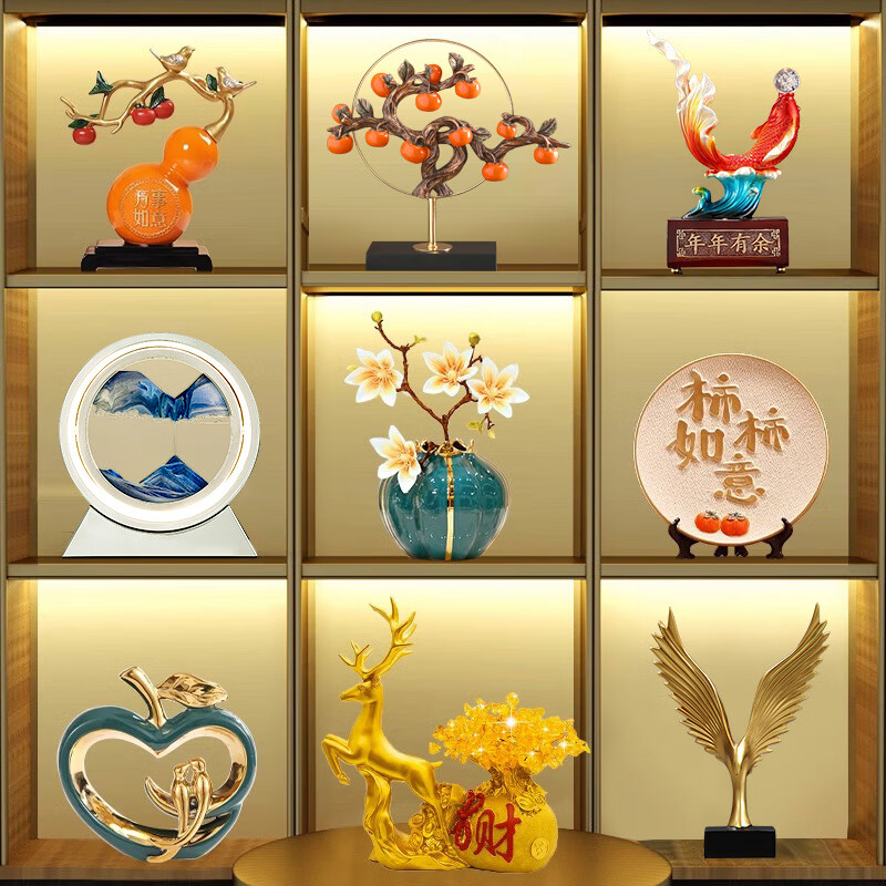 轻奢酒柜装饰品摆件客厅电视柜玄关家居餐边柜工艺品乔迁礼物 酒柜9