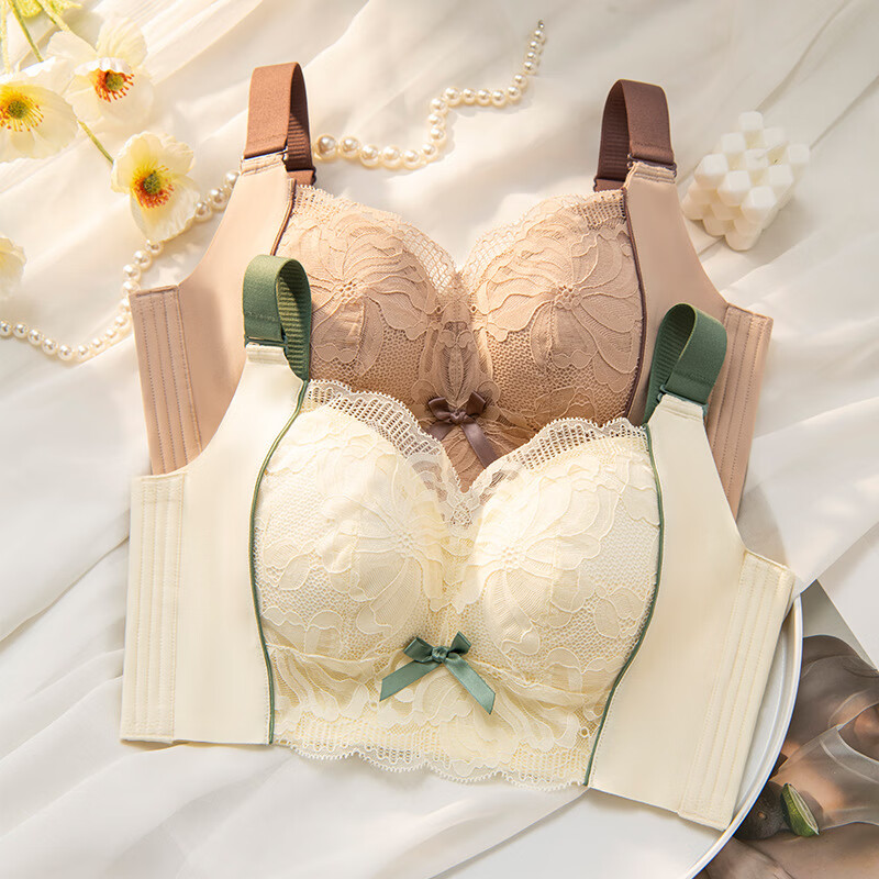 兔缔妒简春夏新款性感内衣女大胸显小收副乳矫正防下垂上托薄款文胸