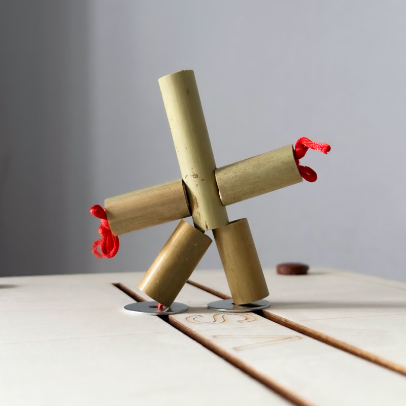 桌 竹节人便宜的玩具六年级教材游戏材料包子互动diy 五节竹节人一个