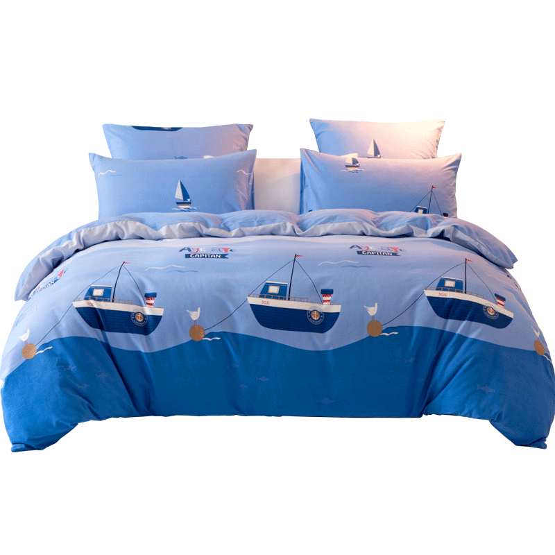 水星家纺 纯棉四件套宿舍学生被套床单枕套儿童床上用品1.5米床（200*230cm）远航梦