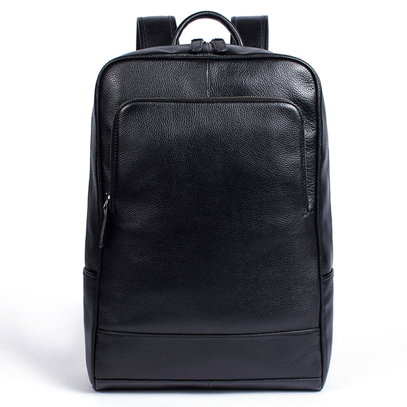 popck休闲商务双肩包新款男士电脑背包头层牛皮户外旅行双肩背包男