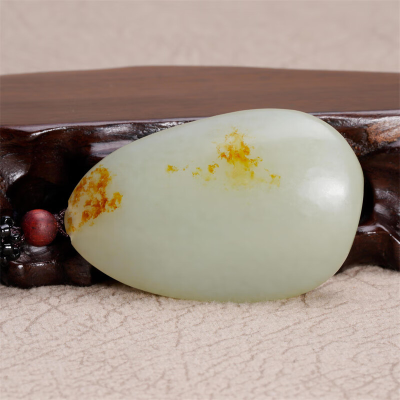 晶之雪和田玉料吊坠 原石无雕刻随型挂件 青白玉优化皮色玉挂件 吊坠