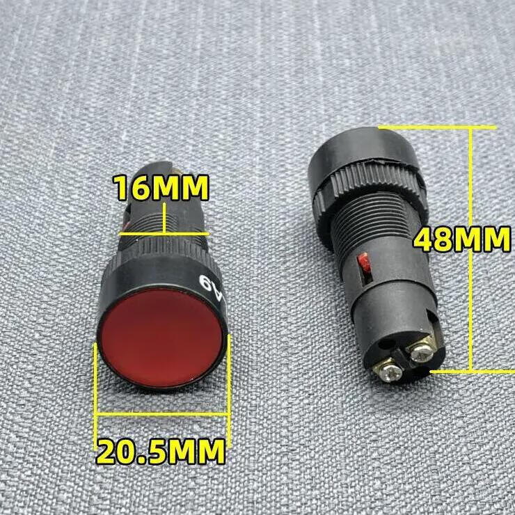 la9按钮开关 机床车床快速走刀按钮开关自复位按键红绿色16mm 红色 5