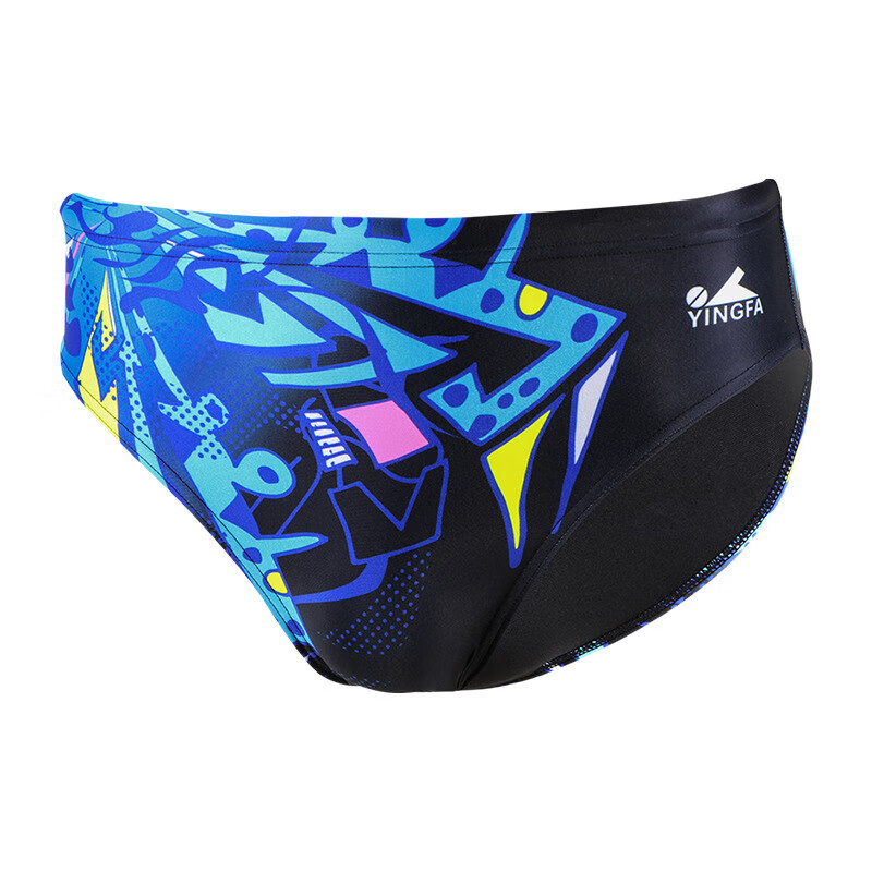 英发(yingfa)男子三角泳裤印花面料男士儿童竞速训练泳裤 9647 xs