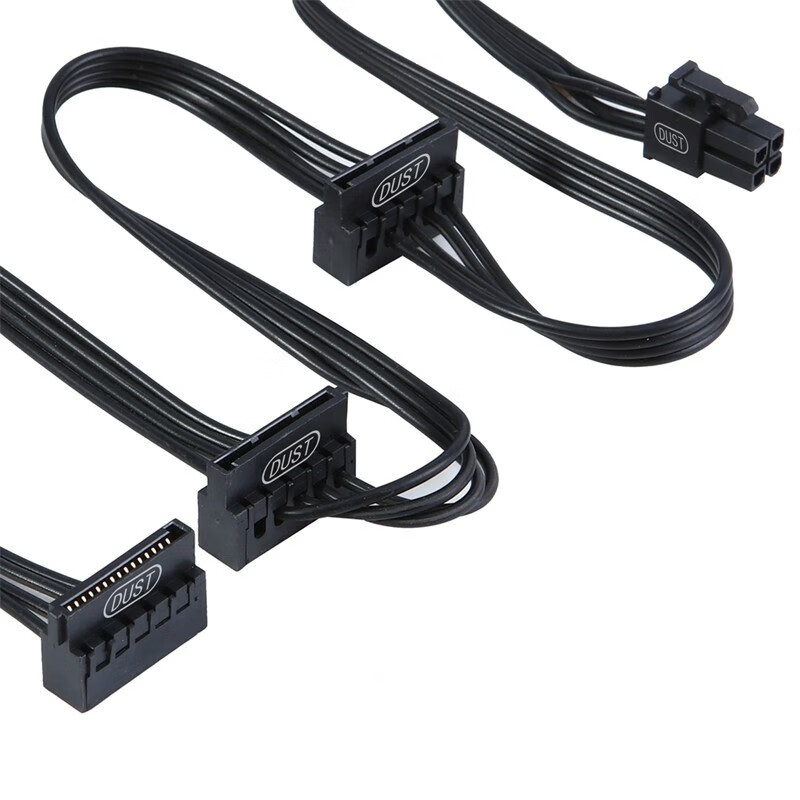 尘土 适用于联想dell戴尔电脑硬盘电源线小4pin转sata一分三 650mm