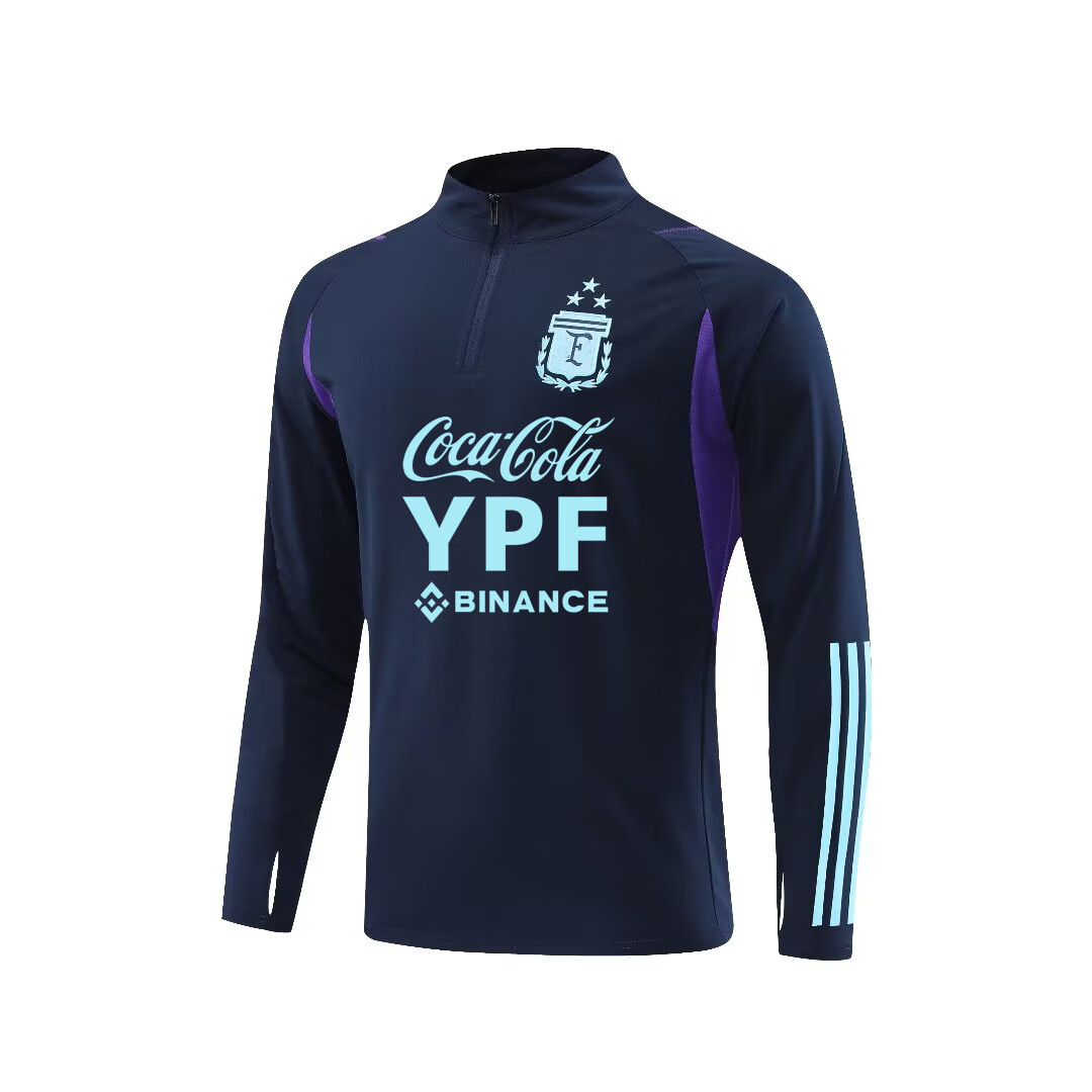 冬雾阿根廷三星梅西球衣足球训练服运动套装秋冬长袖加绒男定制出场服