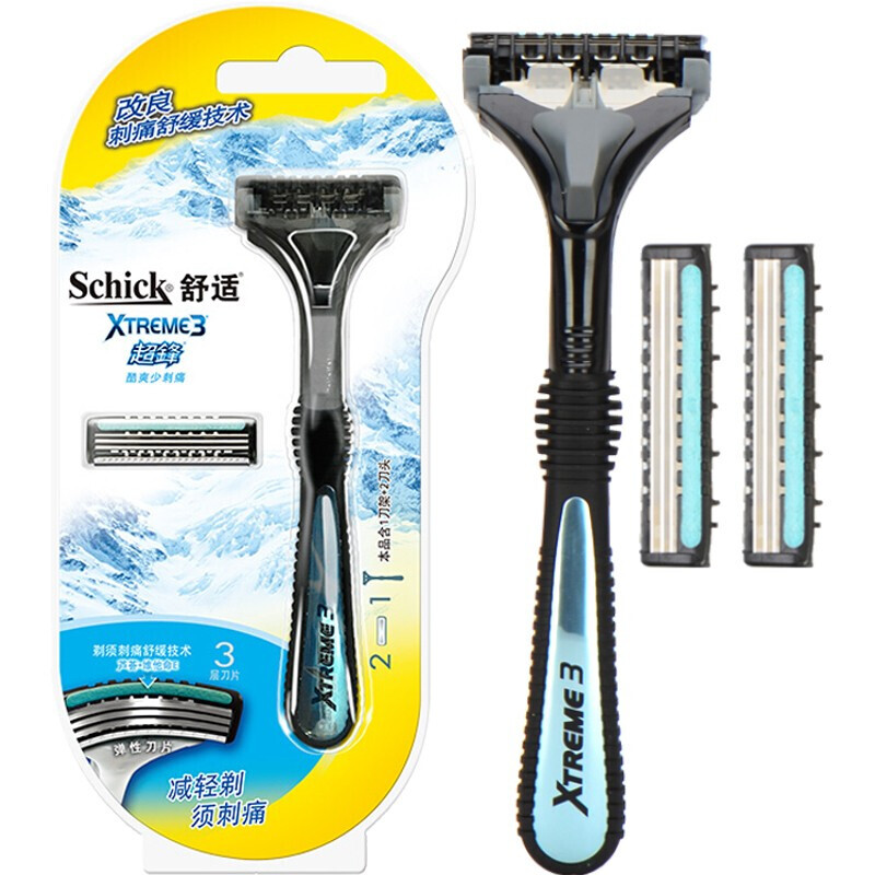 舒适(schick)超锋3剃须刀xtreme3刮胡修胡刮毛刀手动男士3层刀片替换