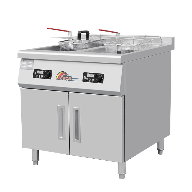 厨中厨电磁双缸油炸炉 商用双缸油炸机炸鸡米花薯条机器设备定时电