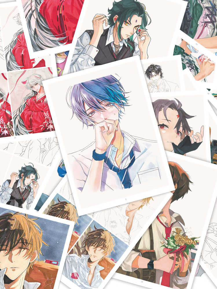 【官方正版】马克笔漫画临摹卡美少男视频同步动漫人物绘画教程书男生