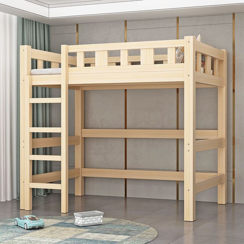 大学生宿舍多功能组合床高架上铺下桌带书桌衣柜一体 单独床正面梯子