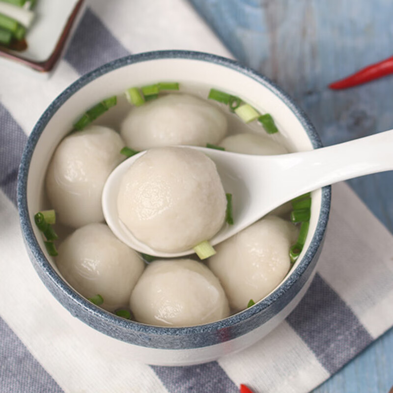 心福州鱼丸手工丸子福建特产正宗小吃冷冻食品火锅鱼肉丸大材纯 白色