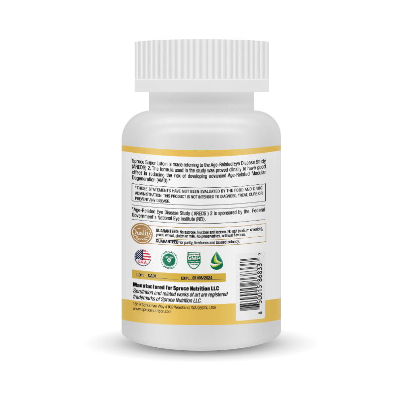 SPRUTRITION美国SPRUCE云杉小分子眼黄金片保护视神经改善眼干叶黄素保健食品 十瓶装