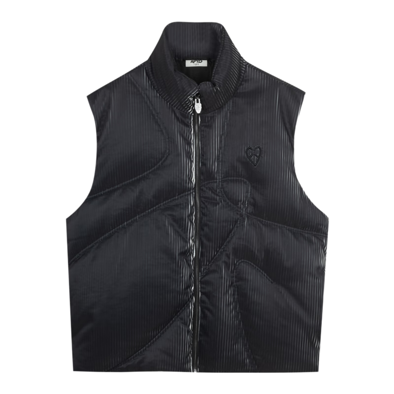 英克斯（inxx）ALLPICK 潮牌新品壓褶原創(chuàng)小眾立領(lǐng)羽絨服馬甲男日常保暖外套背心 黑色 XL