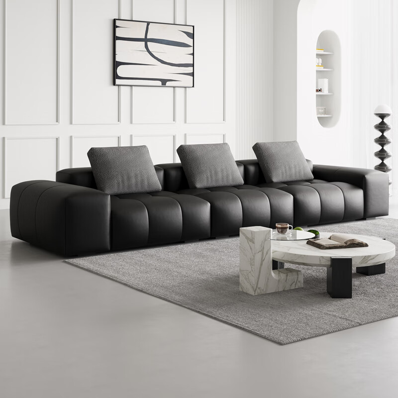 比妮贝尔意式极简像素沙发头层牛皮真皮沙发客厅原版saba设计师模块沙发 3.1米-接触面真皮-2MM加厚头层皮