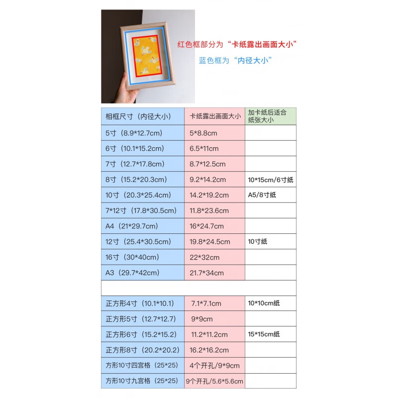 油画棒画框装裱中空相框摆台玻璃面透明立体黏土书画l 尺寸对照表 中