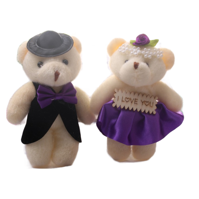 爱惊喜小熊花束公仔挂件可爱兔情侣玩偶毛绒玩偶婚礼抛洒礼物一对泰迪