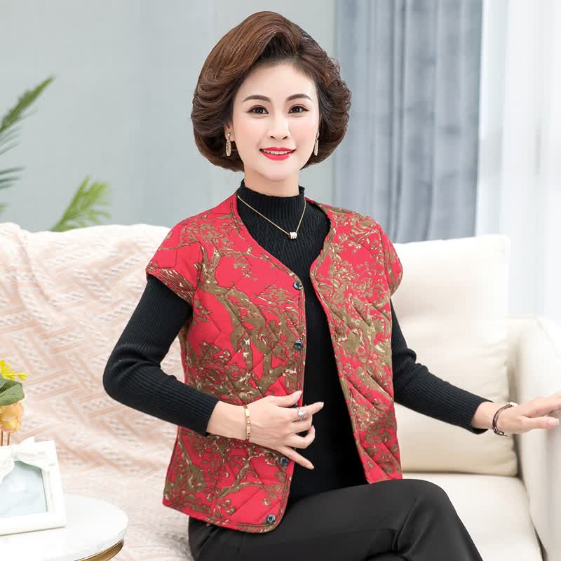 秋冬天带半袖棉马甲女式保暖棉坎肩驼绒棉护肩保暖短袖棉衣坎肩中佬年