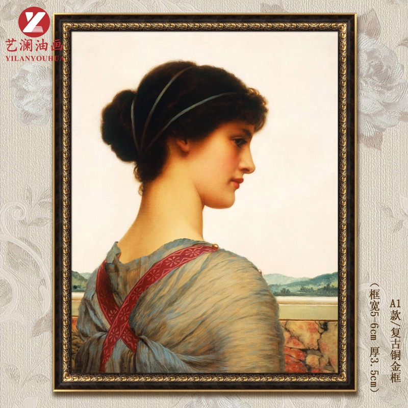 艺澜新品纯手绘油画英国古典主义画家作品临摹定制女人半身肖像成品带