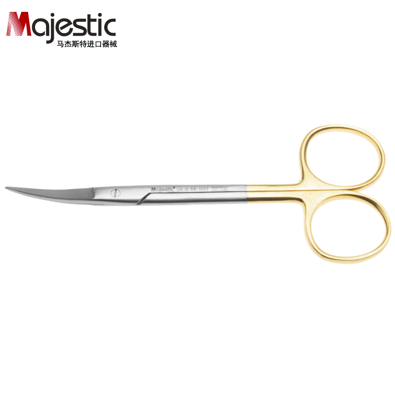 马杰斯特(majestic)牙科器械眼科剪手术用小剪刀直弯尖头口腔护士拆线
