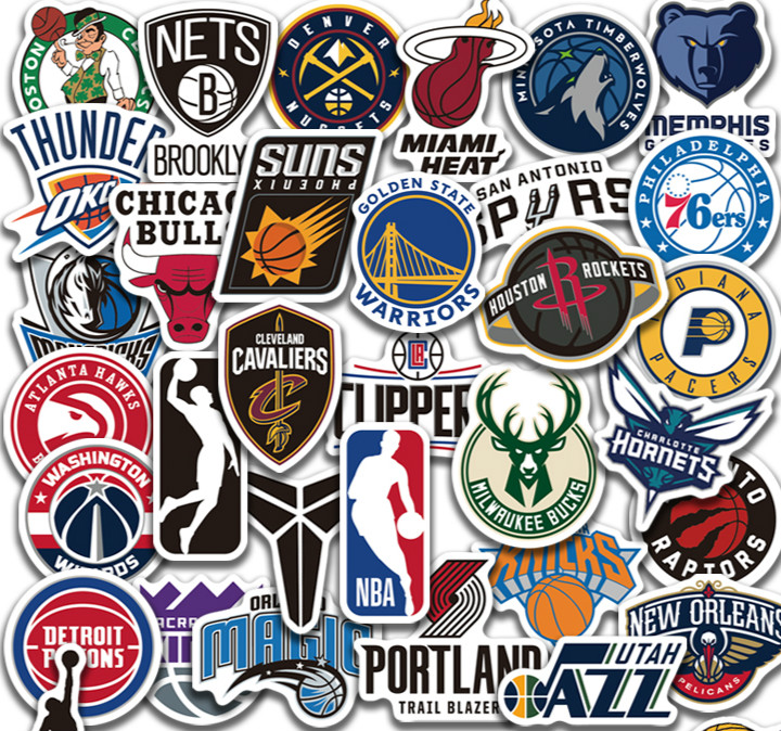 允和美nba球队队标logo贴纸湖人徽标志电动摩托车贴行李箱贴装饰小