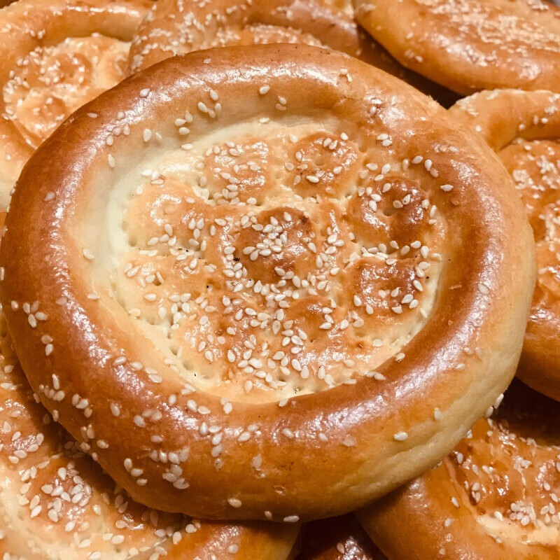 宜享健康新疆特产芝麻小油馕10个清真手工美食小吃烧饼干粮烤馕饼囊
