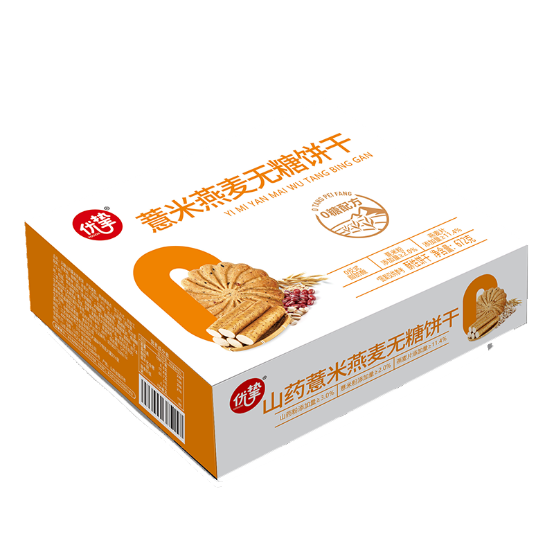 优挚无糖山药薏米燕麦饼干672g代餐饱腹0糖粗粮早餐休闲零食