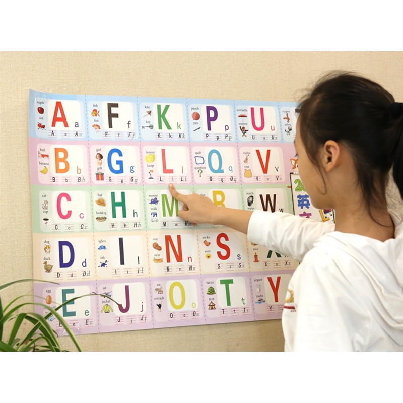 玩转天下 幼儿早教数字汉语拼音英文字母表一年级学习无声墙贴训练