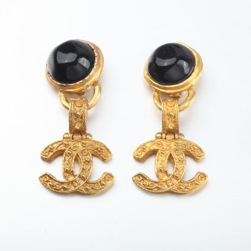 【二手9成新】香奈儿(chanel)中古耳夹 葡萄胎耳钉饰品二手奢侈品b655