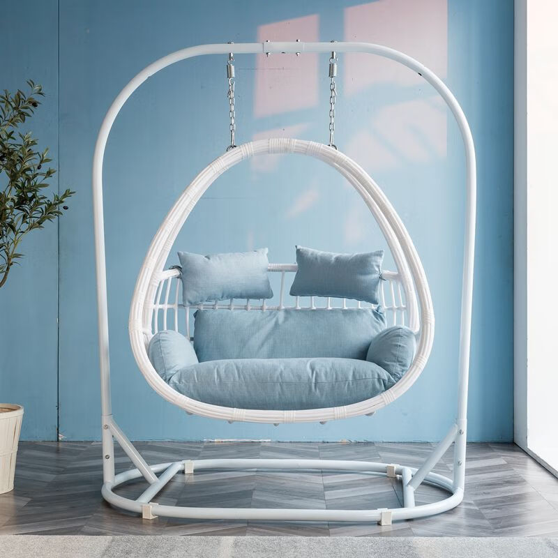 麦凯瑞 吊椅阳台休闲桌椅组合摇椅吊篮防晒全套藤椅三件套秋千阳台单