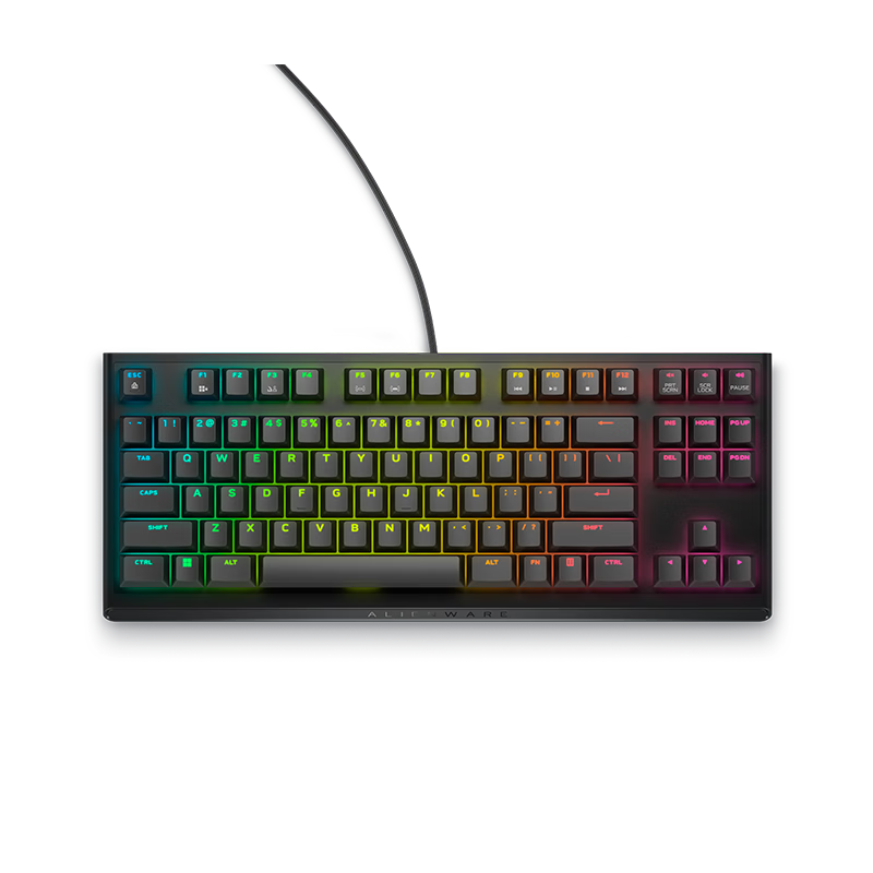 ALIENWARE 外星人 游戏机械键盘有线Cherry樱桃红轴电竞游戏键盘RGB外设 87键便携紧凑 AW420K 黑色