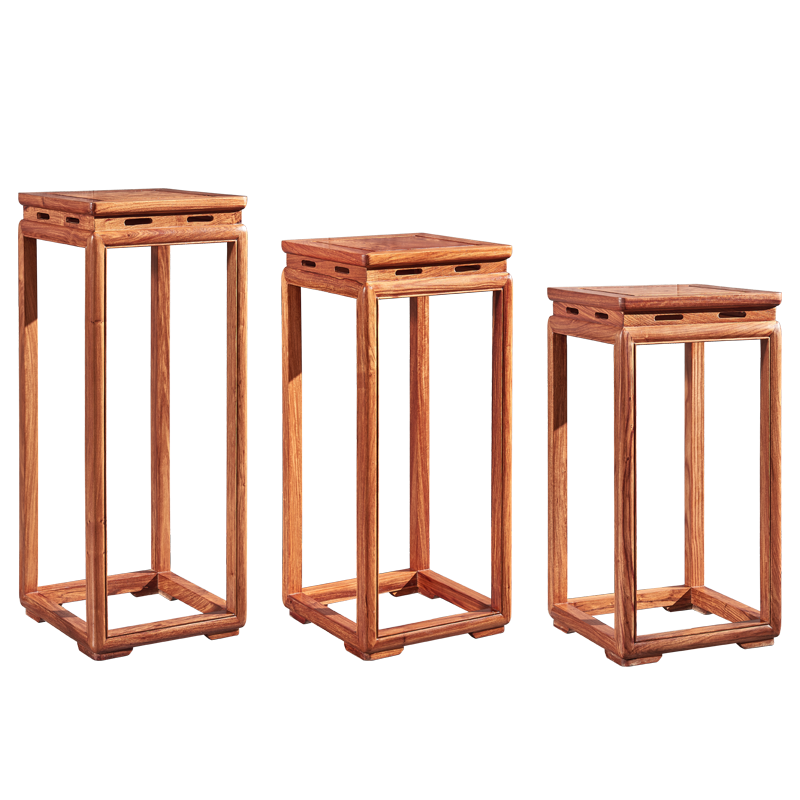 正荣府 红木家具 非洲花梨(学名:刺猬紫檀)实木花架落地式花架子绿植花架 100cm花架