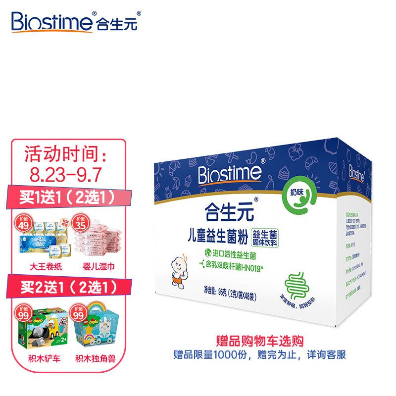 合生元（BIOSTIME）儿童益生菌粉价格趋势分析